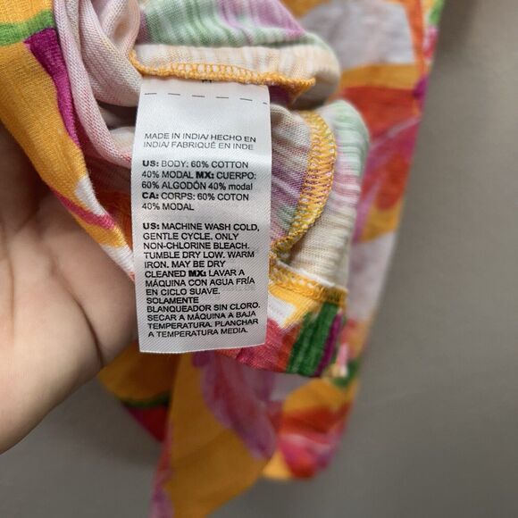 CHICO'S Colorful Floral GATHERED SLEEVE TOP SIZE CHICO'S 0 (S) Classy Preppy - Picture 4 of 5